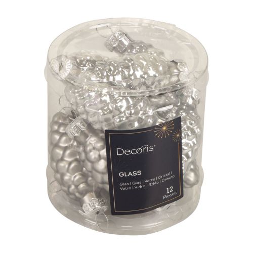 Product Christmas cones glass cones glass decoration silver H6.5cm 10 pcs