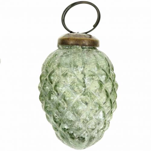 Floristik24 Tree decorations autumn fruits transparent, green real glass 6.5cm 3pcs