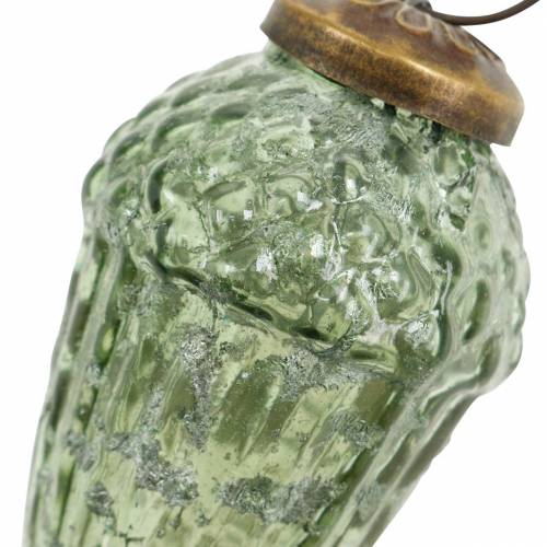 Floristik24 Tree decorations autumn fruits transparent, green real glass 6.5cm 3pcs