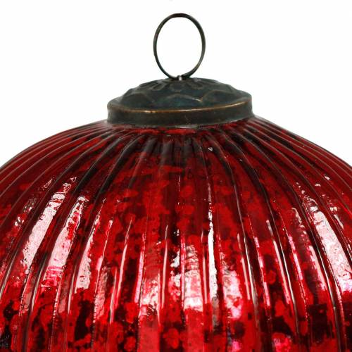 Floristik24 Glass cones for hanging red 22cm large Christmas decorations