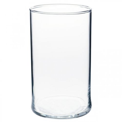 Glass vase clear cylindrical Ø12cm H20cm