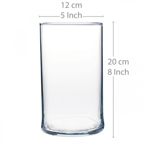 Floristik24 Glass vase clear cylindrical Ø12cm H20cm