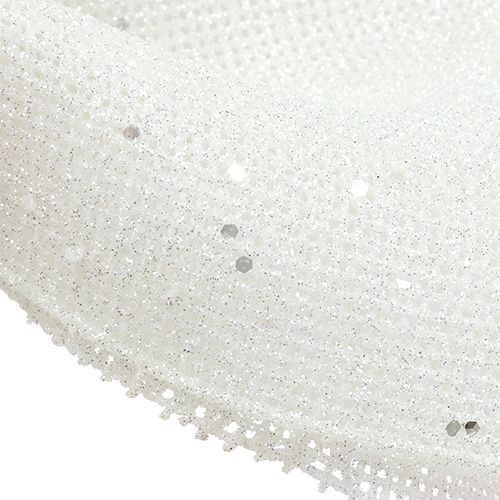 Floristik24 Glitter bow for hanging white 32cm x 42cm