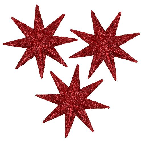 Floristik24 Glitter star red Ø5cm 20 pcs