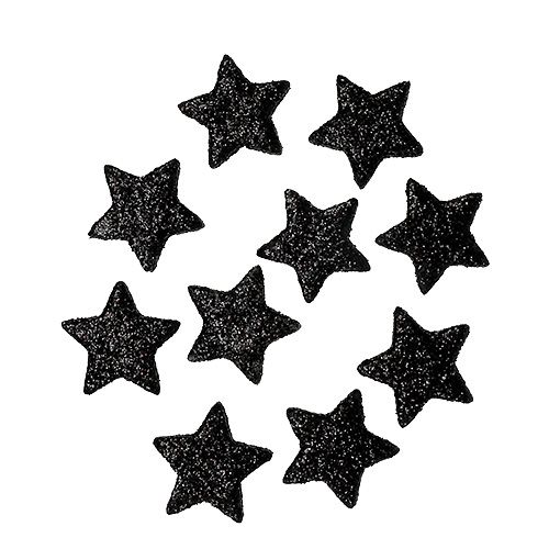 Floristik24 Glitter star black 2.5cm 100pcs