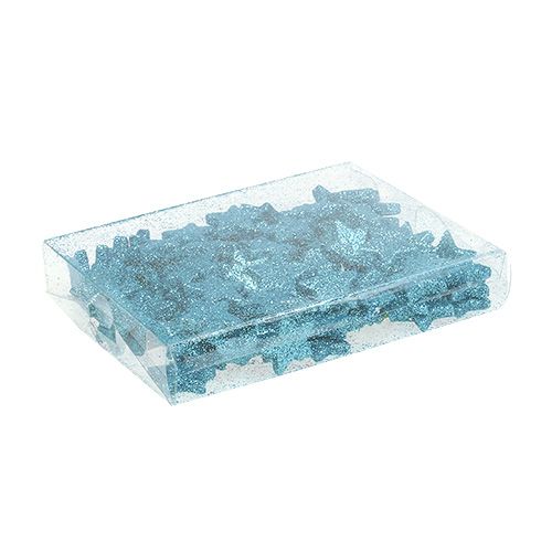Floristik24 Glitter star turquoise 2.5cm 100pcs