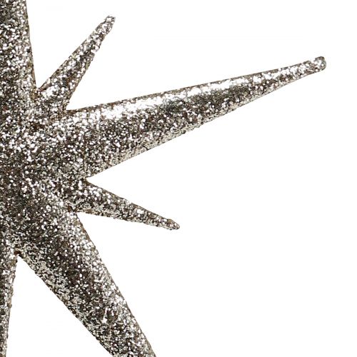 Floristik24 Glitter star light gold 13cm 12pcs