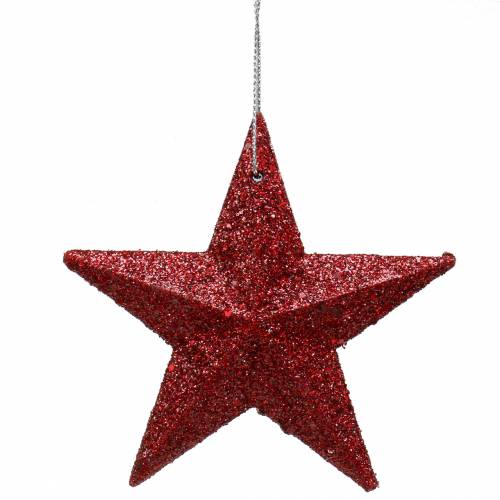 Product Glitter star red mix 9.5/5cm 18 pcs
