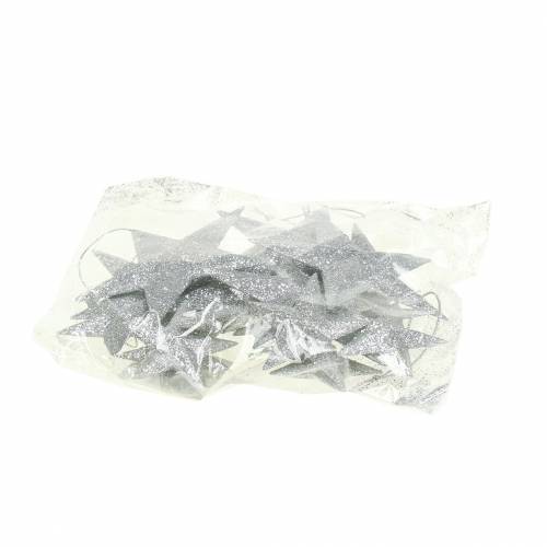 Product Glitter star silver 9.5/5cm 18 pcs