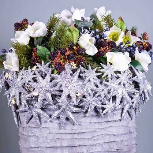 Product Glitter star silver 9.5/5cm 18 pcs