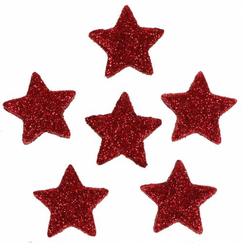 Floristik24 Star glitter red 2.5cm 50pcs