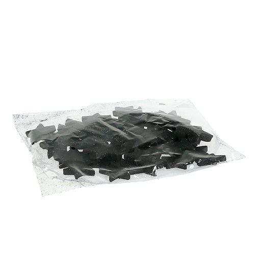 Glitter stars black 4-5cm 40pcs | Floristik24.ie
