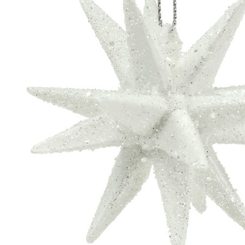 Product Glitter stars white 7,5cm 8pcs