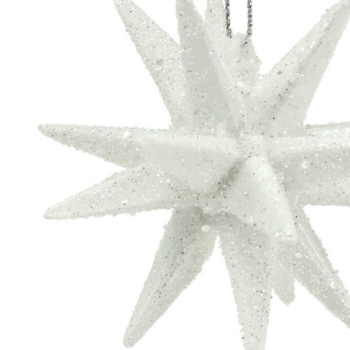 Floristik24 Glitter stars white 7,5cm 8pcs