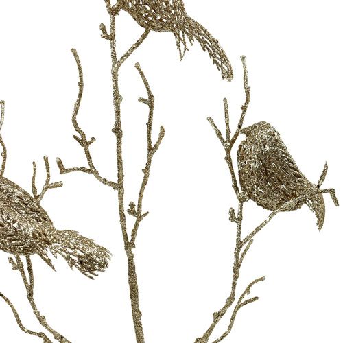 Floristik24 Glitter branch with birds 75cm gold