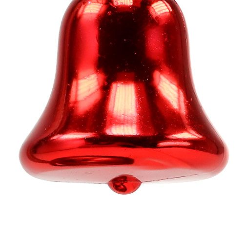 Floristik24 Bell red to hang plastic 3pcs