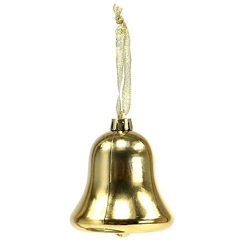 Floristik24 Bell gold to hang plastic 3pcs