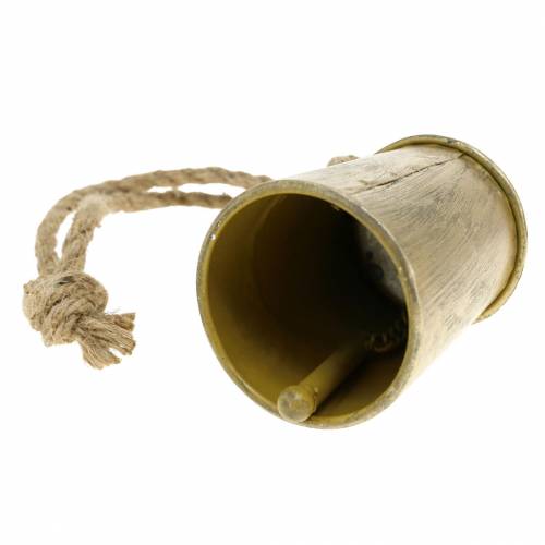 Floristik24 Cowbell to hang brass colored metal Ø7cm H12.5cm
