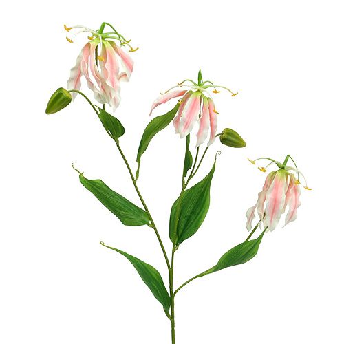 Floristik24 Gloriosa pink-white artificial 84cm 3pcs