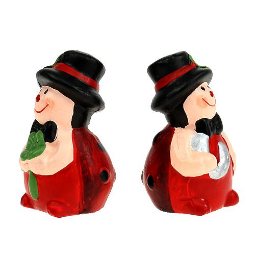 Floristik24 Lucky charm ceramic beetle 6cm red 12pcs