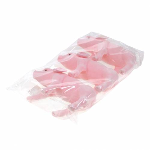 Product Lucky pig pink flocked 20cm 3pcs