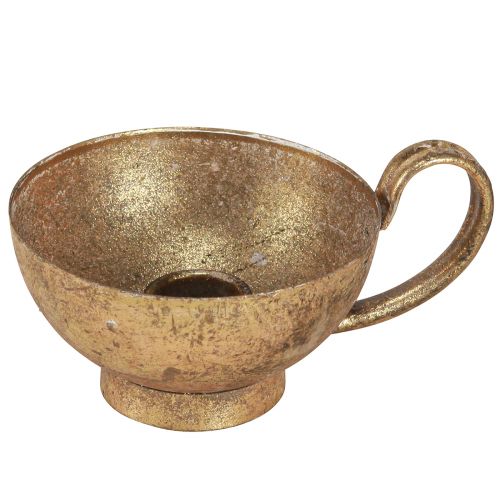 Floristik24 Golden cup decoration with candle holder antique gold Ø10cm H6.5cm