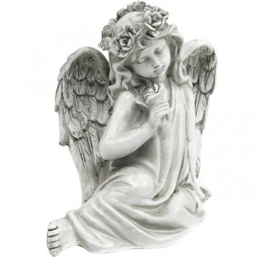 Floristik24 Grave angel sitting Grave decoration angel 20×14×20cm