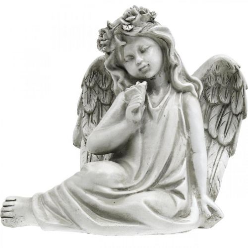 Floristik24 Grave angel sitting Grave decoration angel 20×14×20cm