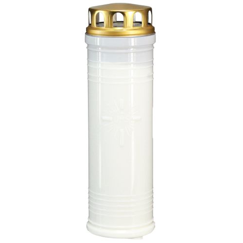 Grave candle grave light mourning light white Ø7.5cm H24.5cm