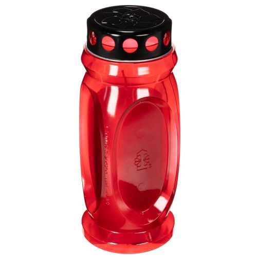 Grave candle red, lid black, memorial candle 4 days 23cm buy online | Floristik24.ie