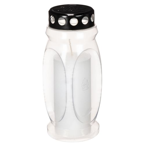 Grave candle lantern with black lid 23cm buy online | Floristik24.ie