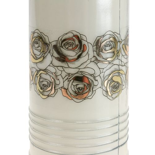 Product Grave candle white rose gold mourning light Ø7cm H23.5cm 130h