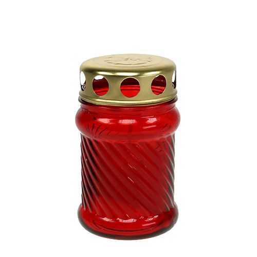 Grave candles made of glass red Ø6cm H11cm 12 pcs
