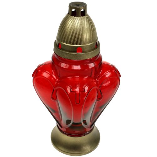 Floristik24 Grave light heart 13cm x 13cm H29cm white, red 2pcs