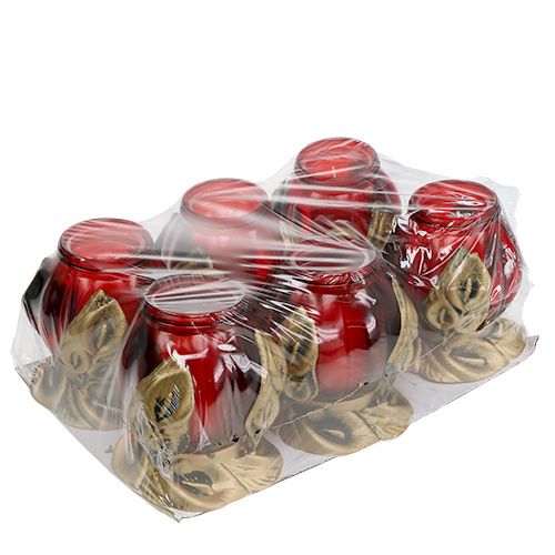 Floristik24 Grave light red Ø12.5cm H19.5cm 6 pcs