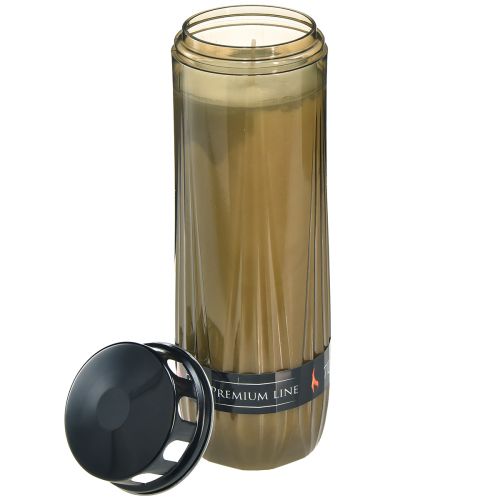 Floristik24 Grave Candle Grey Black Cemetery Candle 7 Days H24cm