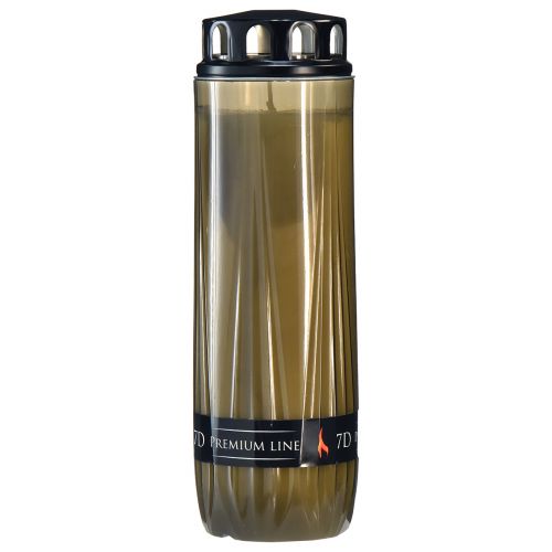 Floristik24 Grave Candle Grey Black Cemetery Candle 7 Days H24cm