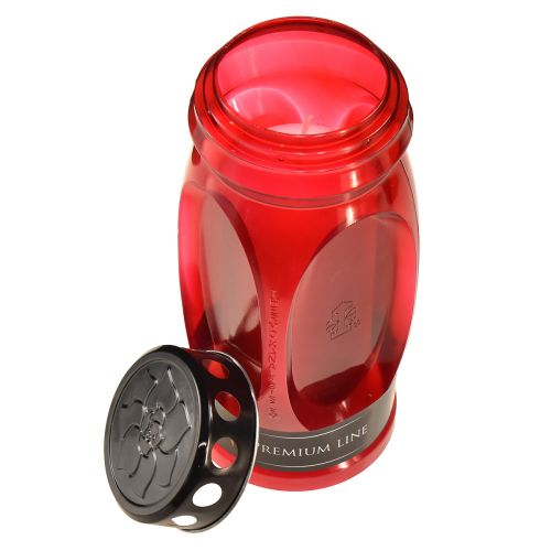 Product Grave candle red lid black memorial candle 4 days H22.5cm