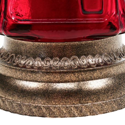 Floristik24 Grave light glass engraving angel grave lantern red Ø11cm H28.5cm