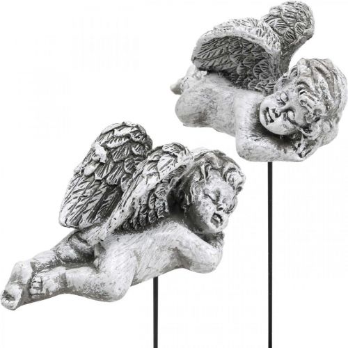 Floristik24 Grave decoration deco plug angel grave angel on stick 6cm 4pcs