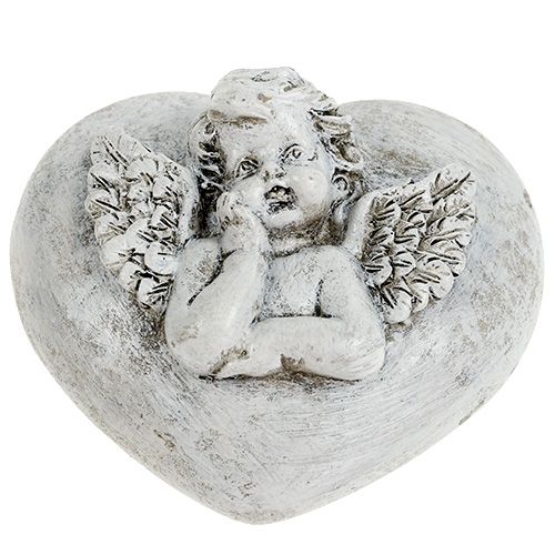 Floristik24 Grave decoration hearts with angel 9cm 3 pcs
