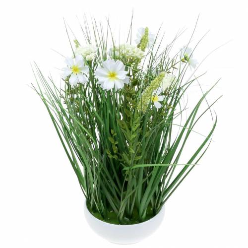 Product Decorative grass with Cosmea flowers in a bowl H45cm
