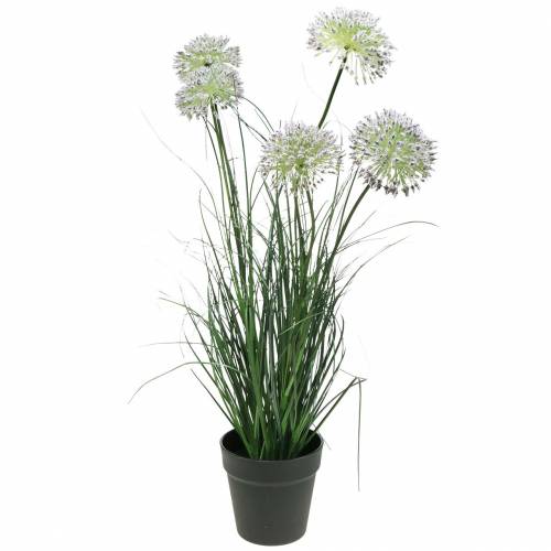 Floristik24 Grass with flowers in a pot artificial lilac 70cm