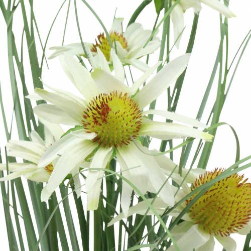 Product Artificial grass with Echinacea in a white pot 56cm