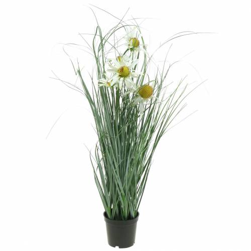 Product Artificial grass with Echinacea in a white pot 56cm
