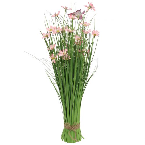 Floristik24 Bunch of grass with flowers and butterflies pink 70cm
