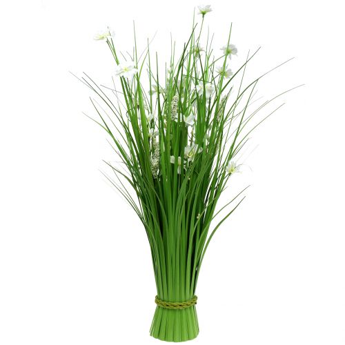 Floristik24 Bunch of grass with flowers white 70cm