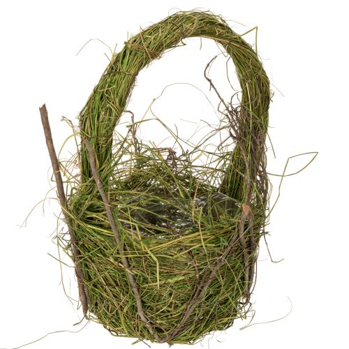 Easter basket, natural design, hand basket for festive home decoration, 25cm
