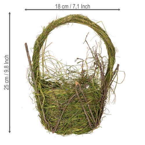Product Easter basket, natural design, hand basket for festive home decoration, 25cm