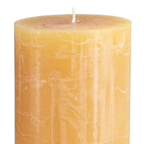 Product XXL pillar candle set, honey-colored, creates a cozy atmosphere, 85x200mm, 100h burning time, pack of 2
